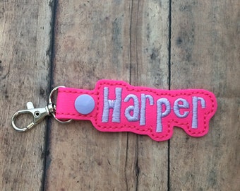 Name Tag for Backpack in Hot Pink, Lunchbox, Luggage, Suitcase, Bag, Key Chain, Lanyard, ID, Zipper Pull, Snap Tab