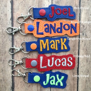 Name Tag for Backpack, Personalized Luggage Tag, Key Chain Fob, Lanyard, ID, Zipper Pull, Monogrammed Charms, Snap Tab image 7
