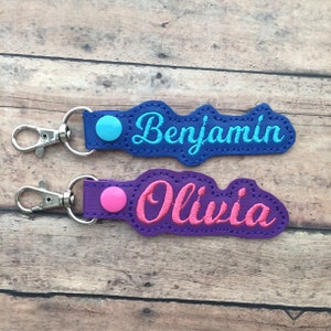 Name Tag for Backpack, Personalized Luggage Tag, Key Chain Fob, Lanyard, ID, Zipper Pull, Monogrammed Charms, Snap Tab image 9