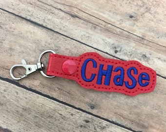 Red Name Tag for Backpack, Lunchbox, Luggage, Suitcase, Bag, Key Chain, Lanyard, ID, Zipper Pull, Snap Tab