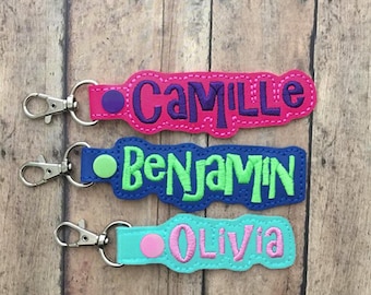 Custom Embroidered Name Tag for Kids Backpacks, Camp Luggage & School – Personalized Backpack Tag