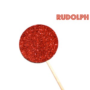 Vakantiewoningen Photo Booth Props - Rudolf de rode neus - GLITTER Photo Booth Props - kerst foto Props