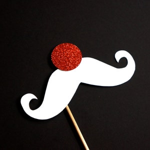Glitter Santa neus en snor Prop - kerst foto Props - GLITTER Photobooth Props - Santa Prop