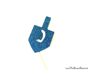 Hanukkah Photo Booth Props - Glitter Photo Props - Dreidel Prop - GLITTER Photobooth Props