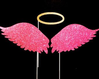 Photo Booth Props - Angel Wings and Halo - Set of 3 Extra Large props - You Choose Color - Birthdays, Weddings, Parties - Photobooth Props