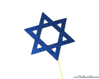 Hanukkah Photo Booth Props - Glitter Photo Props - Star of David Prop - GLITTER Photobooth Props