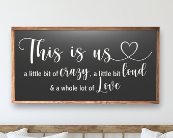 This Is Us Wooden Sign - Modern Farmhouse Sign - Handcrafted Sign - Rustic Wooden Sign - Home Decor - Family Sign - Large Sign