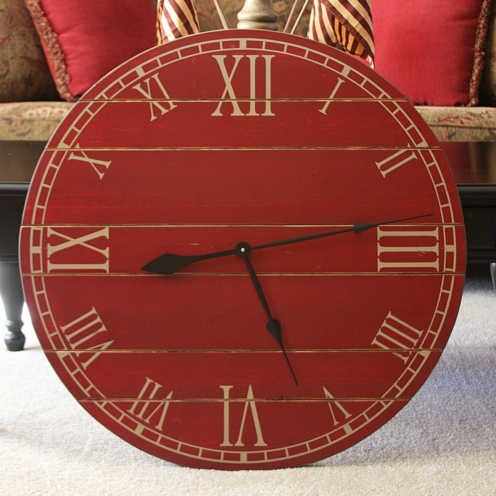 28 Inch Rustic Wall Clock Large Wall Clock Distressed Etsy