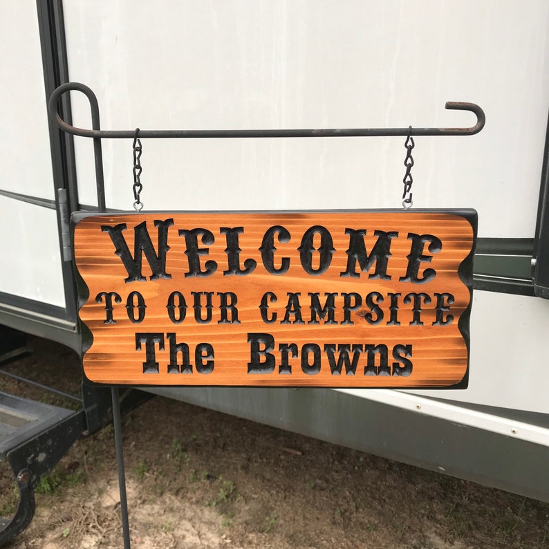 Cedar Camping Sign With Your Name #001