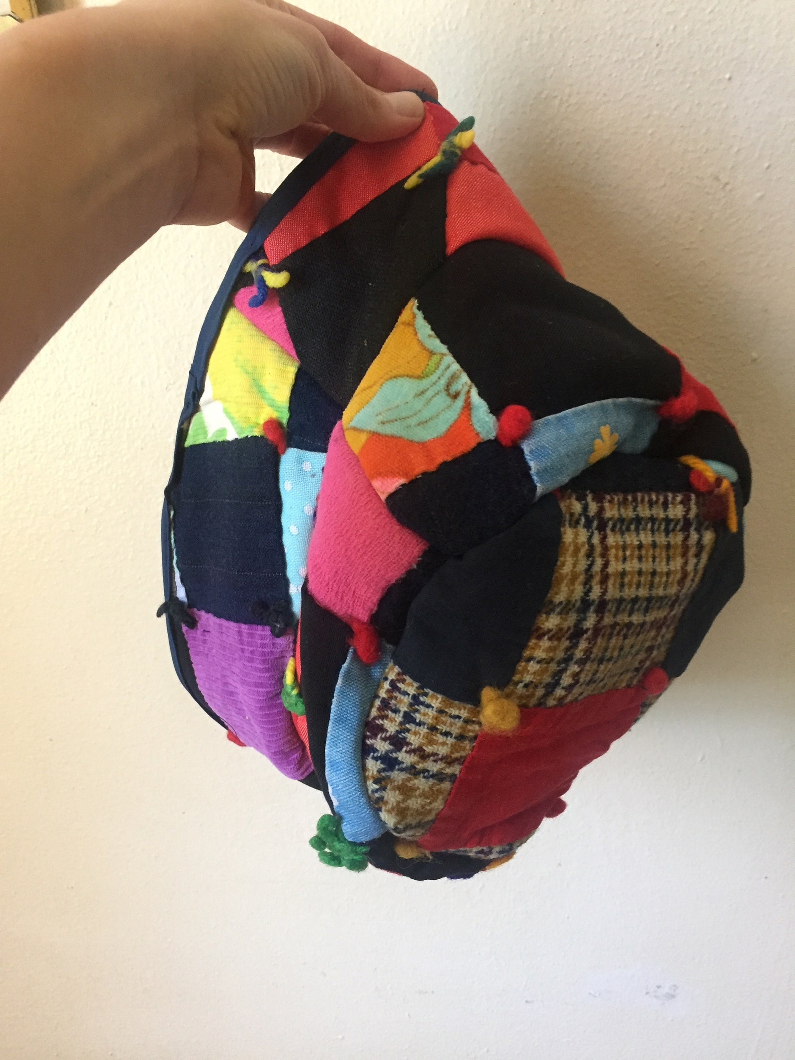 Vintage Patchwork Quilt Bucket Hat/Sunhat Handtied with Yarn Etsy
