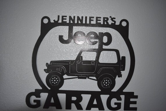 Jeep Wrangler TJ Metal Garage sign / ANY Name On Top / | Etsy