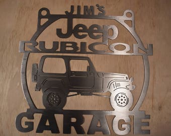 Jeep Cherokee XJ Metal Garage sign Personalized / ANY Name