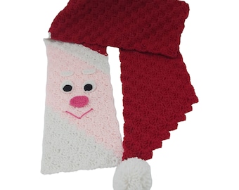 Fun Faces Santa Claus Scarf Inspired **PATTERN ONLY** Crochet C2C Intermediate to Advanced PDF.