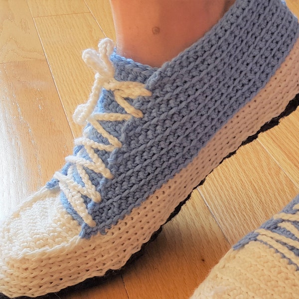 Acrylic Slippers, Newborn to Men Sizes, Sneaker Style, Low Top Sneaker, Running Shoes, Booties, Crochet, Double Sole, Comfortable, Stylish
