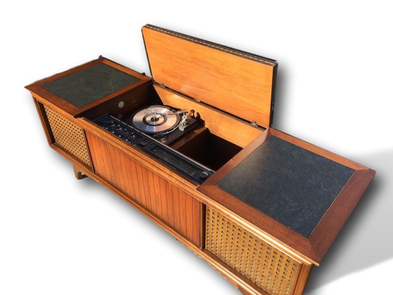 Ge Stereo Console Mid Century Modern Repurposed With All Ge Stereo Console Mid Century Modern