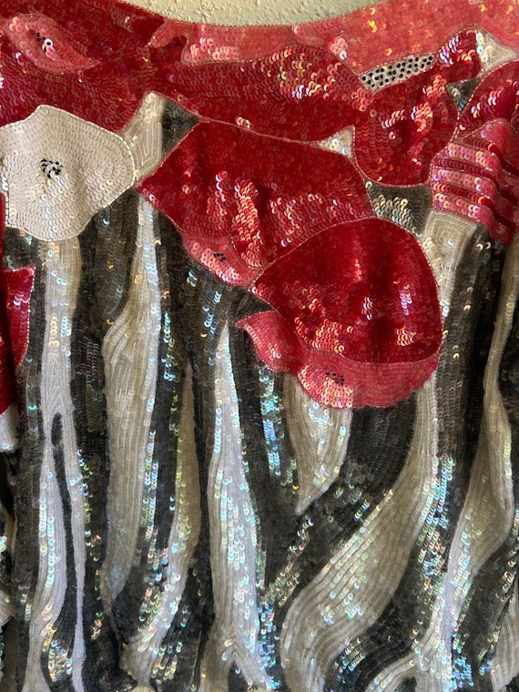 Iridescent vintage sequin zebra pattern top medium - image 3