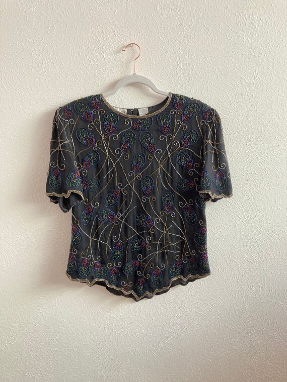 Small Paisley beaded vintage top SCALA