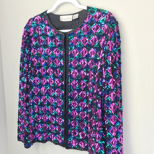 XL Colorful Vintage Sequin Jacket