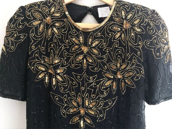 Sequined Gold Silk Beaded Sweater Women Sequined Gold Silk Beaded Sweater Women
