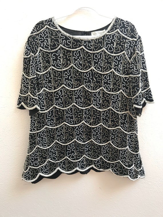 Size 24 BEaded SIlk BLouse