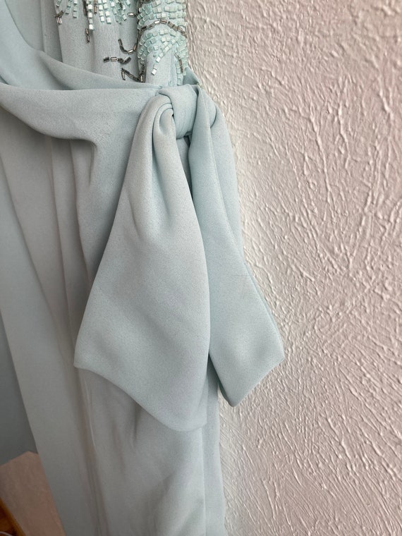 XXL Vintage Mint Beaded Gown - image 4