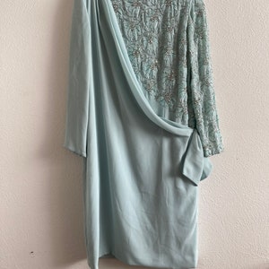 XXL Vintage Mint Beaded Gown
