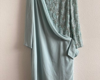 XXL Vintage Mint Beaded Gown