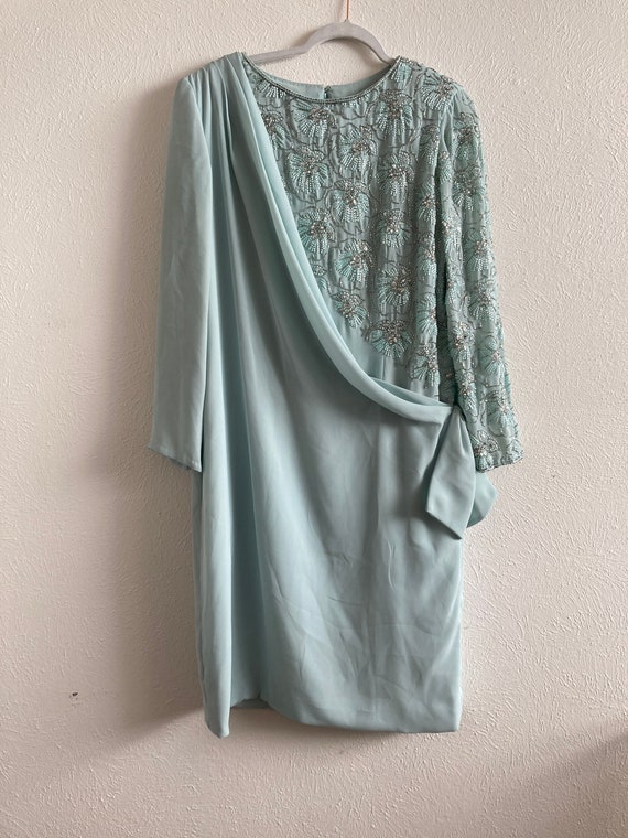 XXL Vintage Mint Beaded Gown