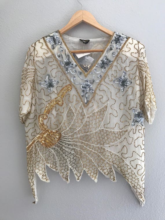 XL white country beaded outfit , beaded outfit , … - image 10