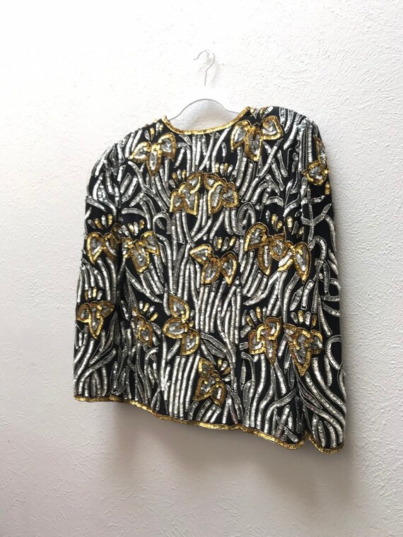Medium Silver and gold sequin jacket - image 5