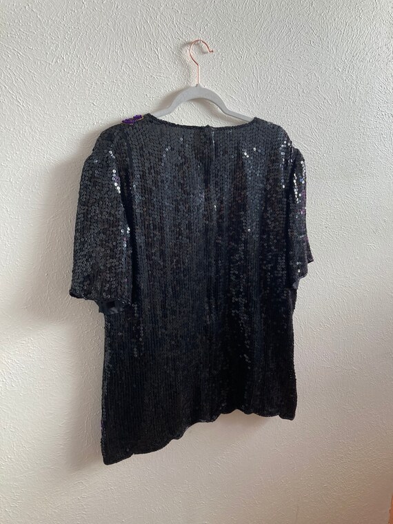 1X XL Black and purple plus size sequin top - image 6