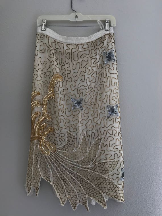 XL white country beaded outfit , beaded outfit , … - image 3