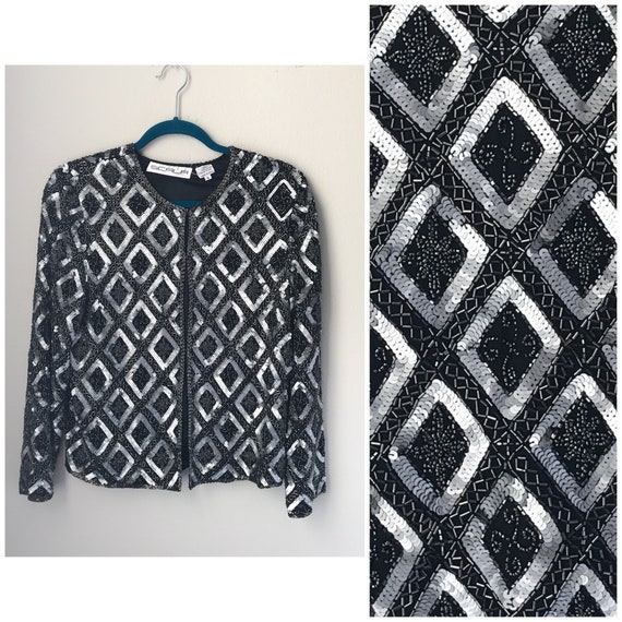 SMALL Silver and black SCALA evening jacket - image 4