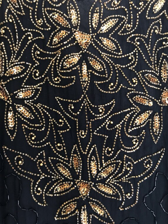 Small Gold Beaded Vintage Dress, sequin dress, go… - image 9