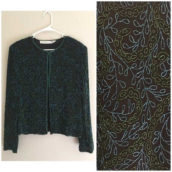 black beaded evening jacket