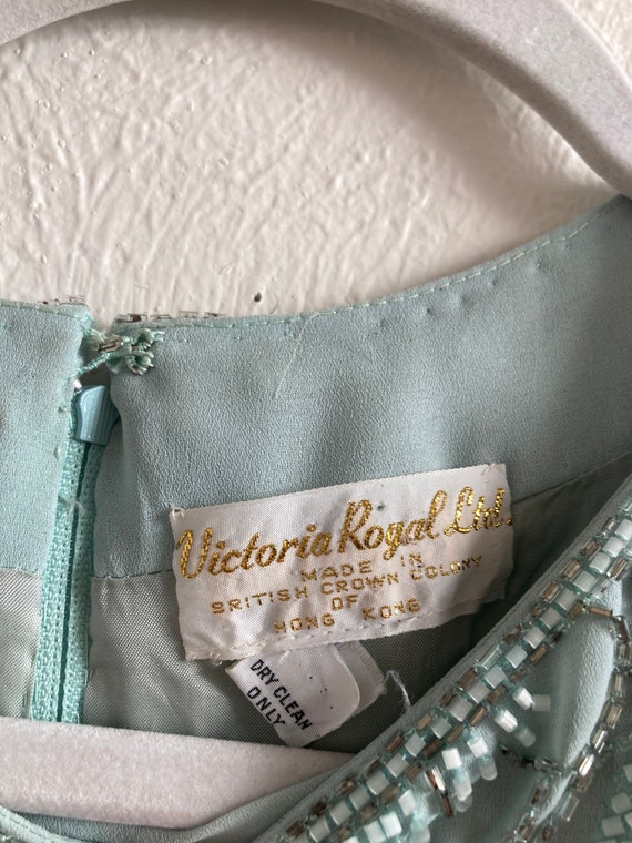 XXL Vintage Mint Beaded Gown - image 3