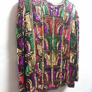 XL Colorful sequin jacket womens