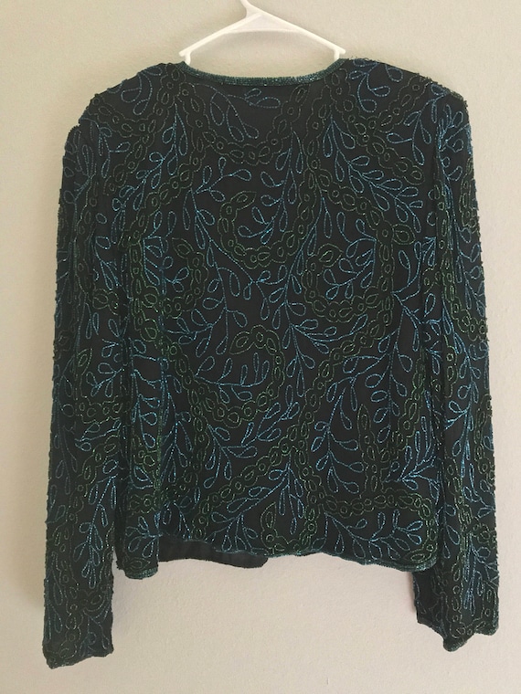 LARGE Black beaded Scala jacket, Scala beaded jac… - image 6