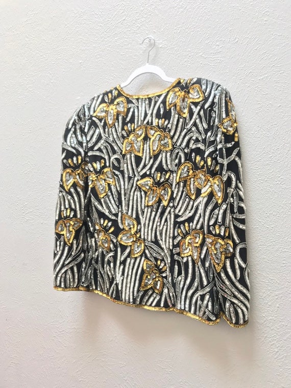Medium Silver and gold sequin jacket - image 1