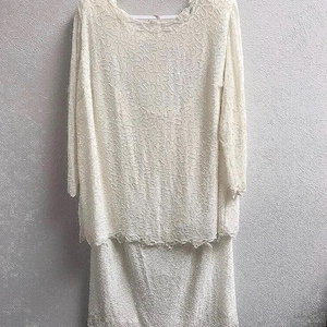 2Xl PERFECT plus size vintage separate wedding gown skirt and long sleeve top