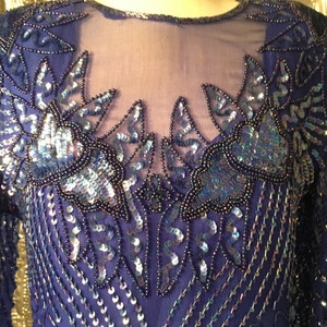 Blue and iridescent sequin vintage dress