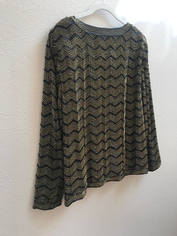 Large BEaded CHeVron PAttern JAcket - image 3