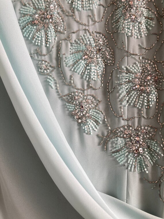 XXL Vintage Mint Beaded Gown - image 2