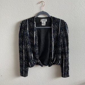 Small black bolero jacket | beaded jacket