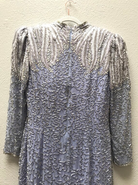 Size 14 pastel purple long sleeve beaded dress , … - image 9