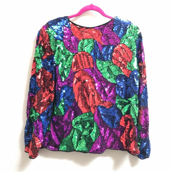 XL burst of color sequin jacket!