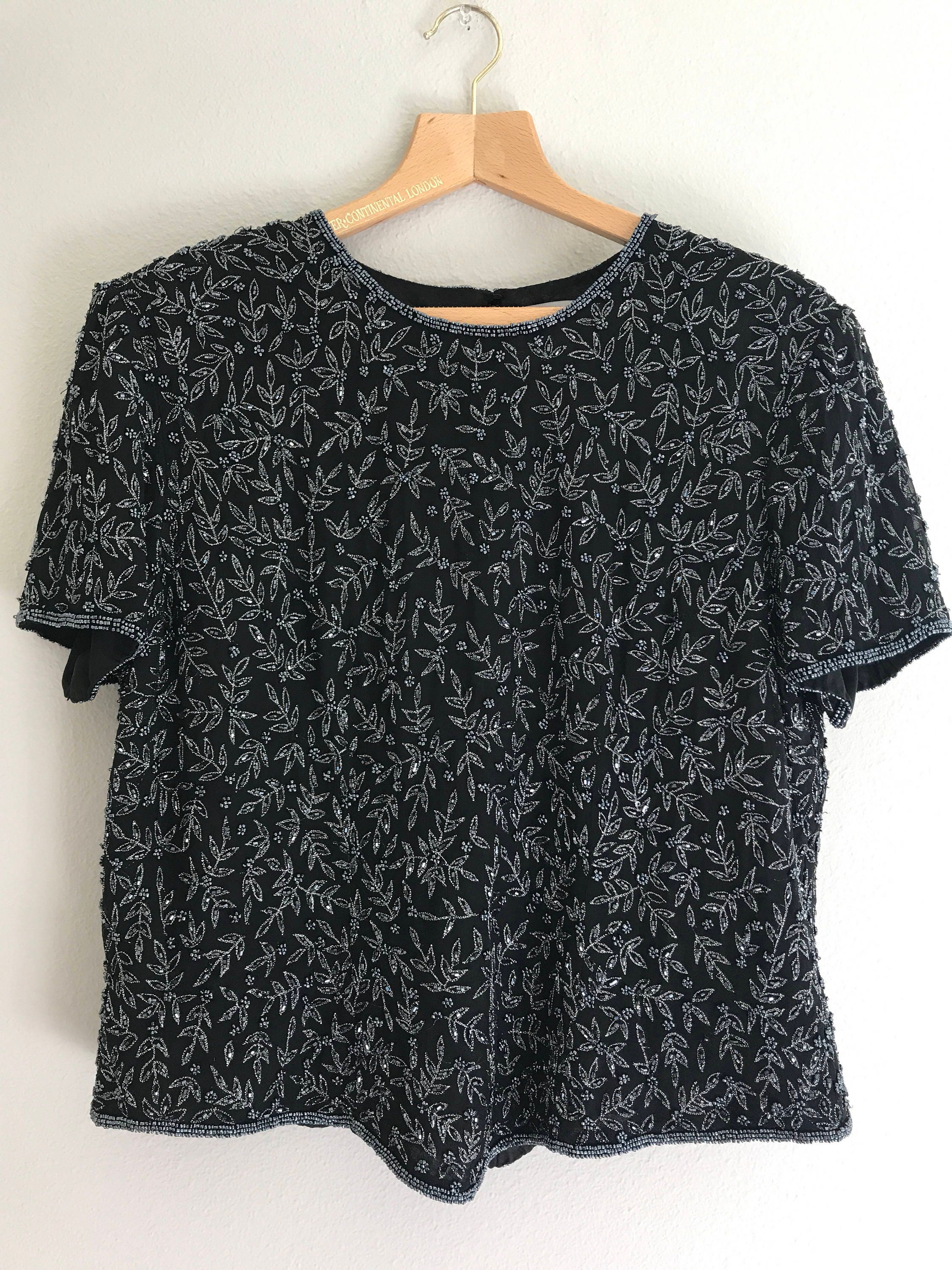 black beaded top formal