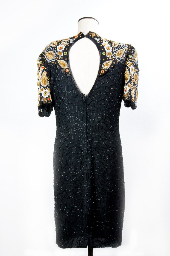 LARGE Black and gold sequin dress, black and gold… - image 5