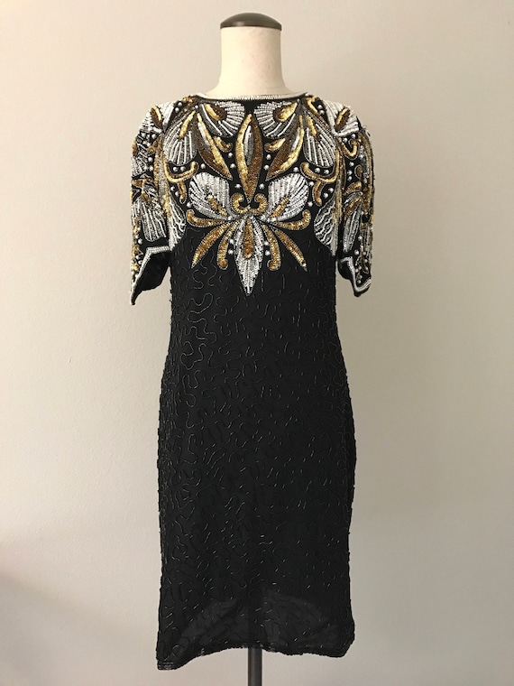 black gold and silver sequin dress Baltic Born Womens Lucy Sequin Dress | Black + Gold