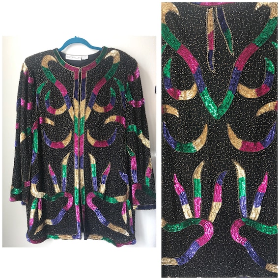 XL SCALA Sequin shrug , sequin shrug , scale jacke